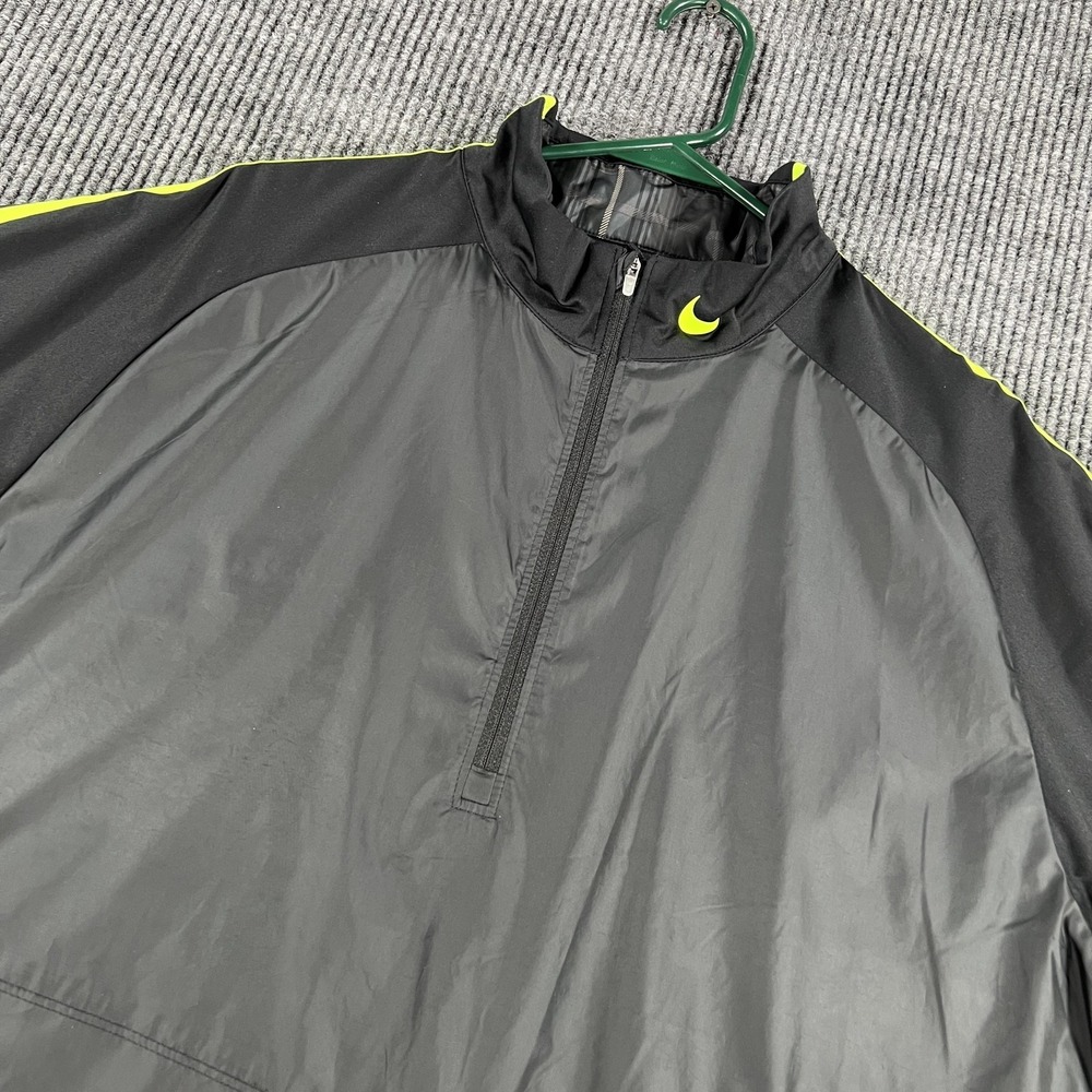 Nike Golf Jacket Mens XL Black 1/4 Zip Windbreaker Long Sleeve Mock Neck
